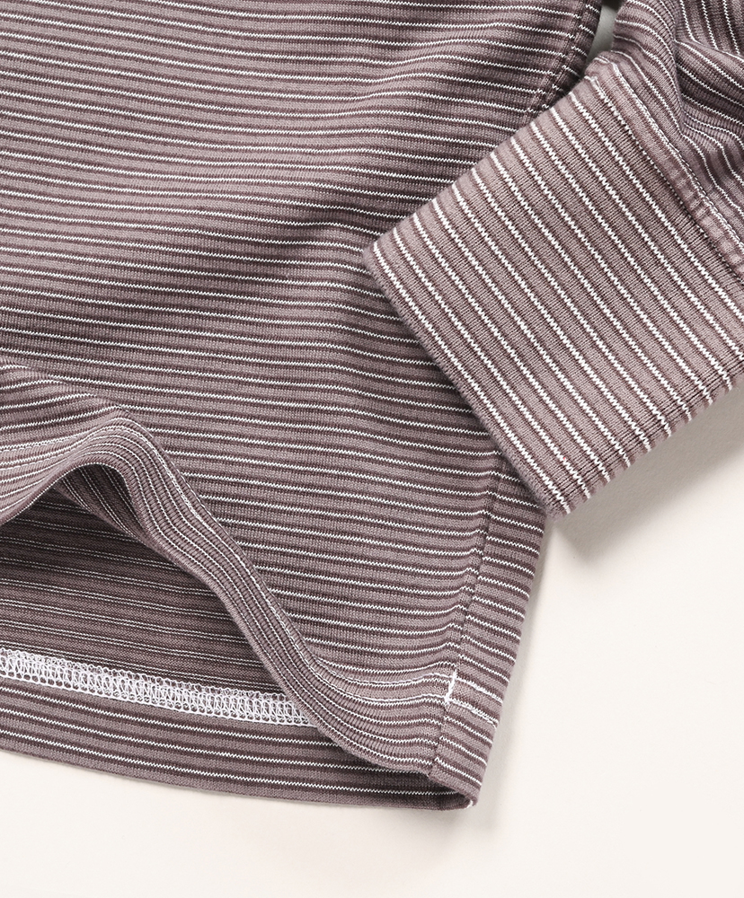 Garment Dyed Border T-Shirt (Long Sleeve Crew) Gray×White/グレー×ホワイト 1(MEN)