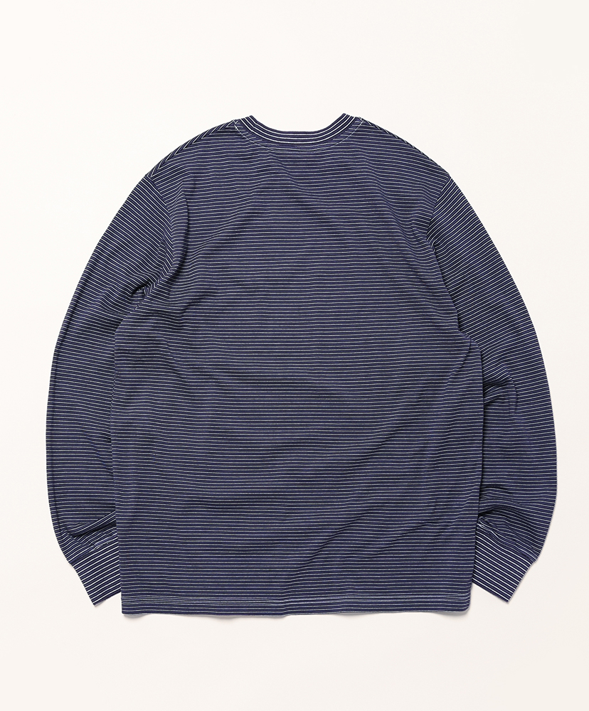 Garment Dyed Border T-Shirt (Long Sleeve Crew) Navy×White/ネイビー×ホワイト 1(MEN)