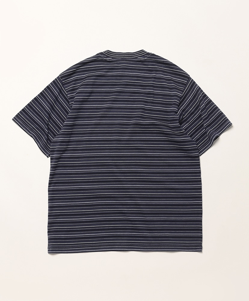 Garment Dyed Random Border T-Shirt Black Navy×White/ブラックネイビー×ホワイト 1