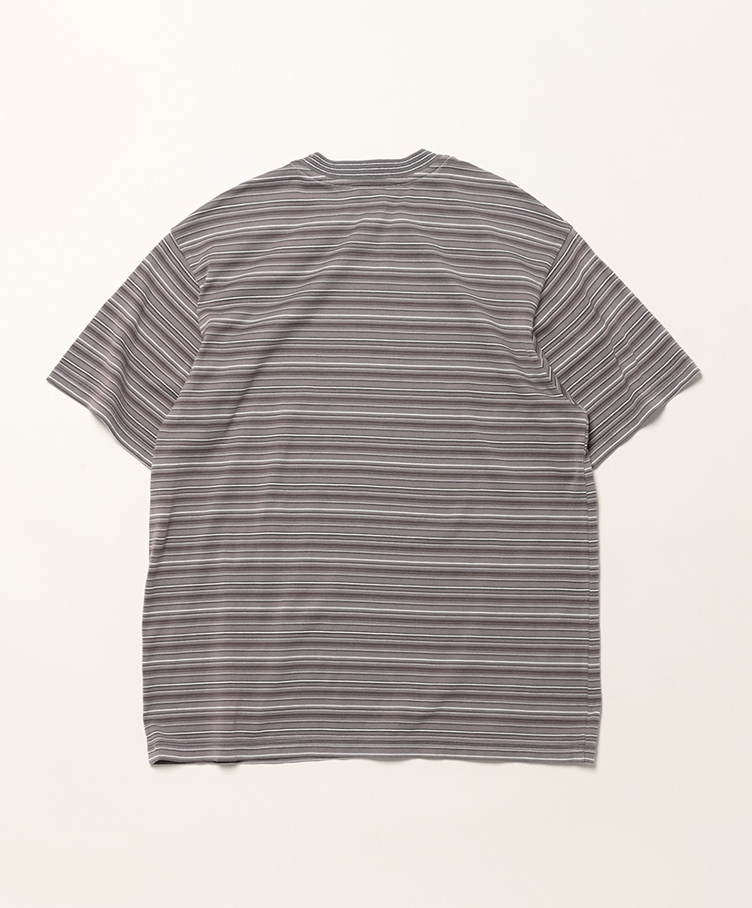 Garment Dyed Random Border T-Shirt Gray×White/グレー×ホワイト 1