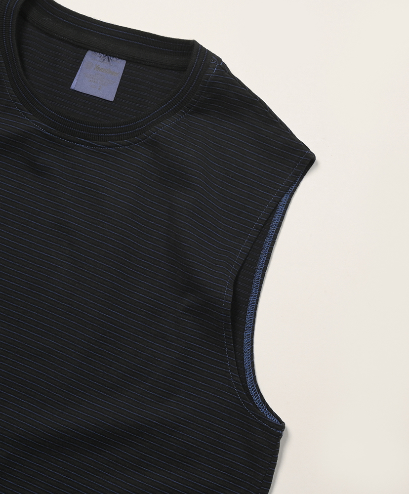 LOFTMAN別注 Garment Dyed Border No Sleeve Black×Navy/ブラック×ネイビー 1(MEN)