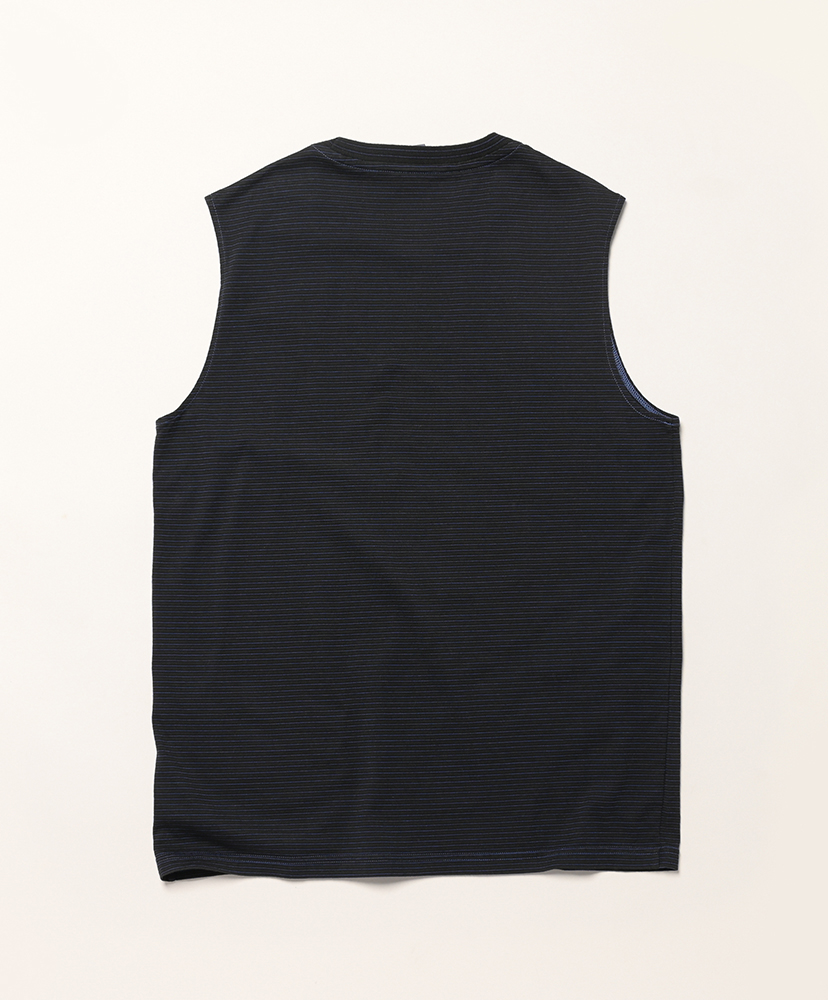 LOFTMAN別注 Garment Dyed Border No Sleeve Black×Navy/ブラック×ネイビー 1(MEN)