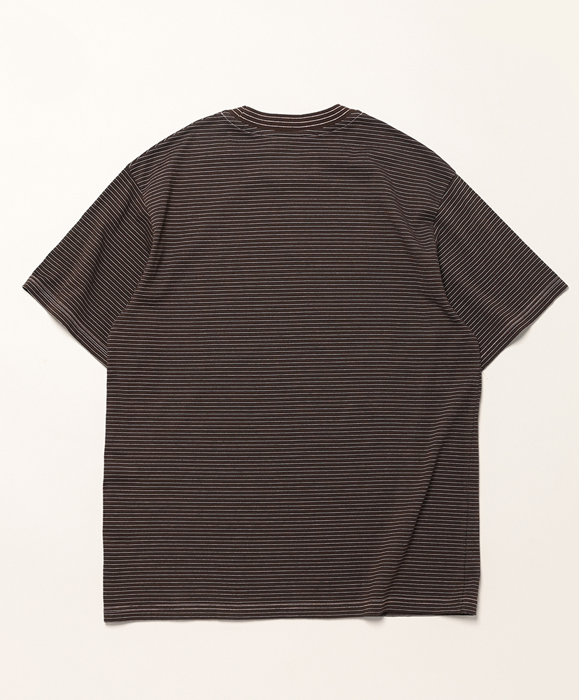 LOFTMAN別注 Garment Dyed Border T-Shirt Brown×Prace/ブラウン×ピーチ 1(MEN)