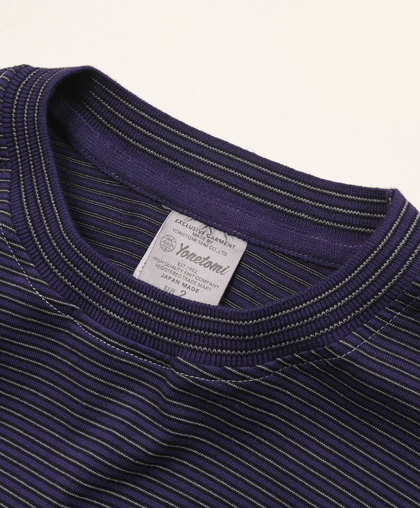 LOFTMAN別注 Garment Dyed Border T-Shirt Purple×Gray/パープル×グレー 1(MEN)