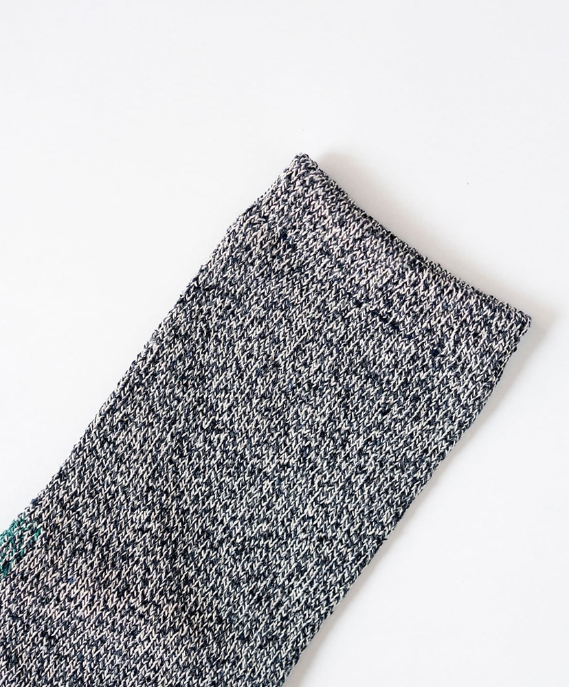 Cotton Silk Socks Navy×Green/ネイビー×グリーン 23cm-27cm