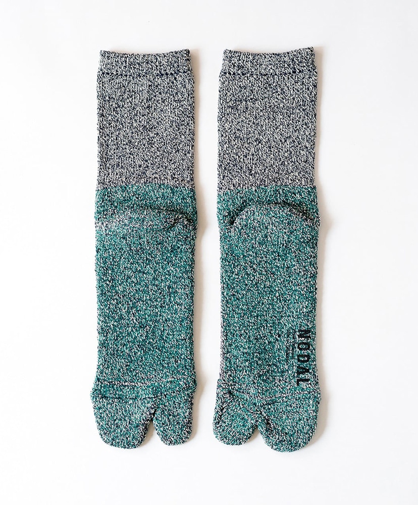 Cotton Silk Socks Navy×Green/ネイビー×グリーン 23cm-27cm