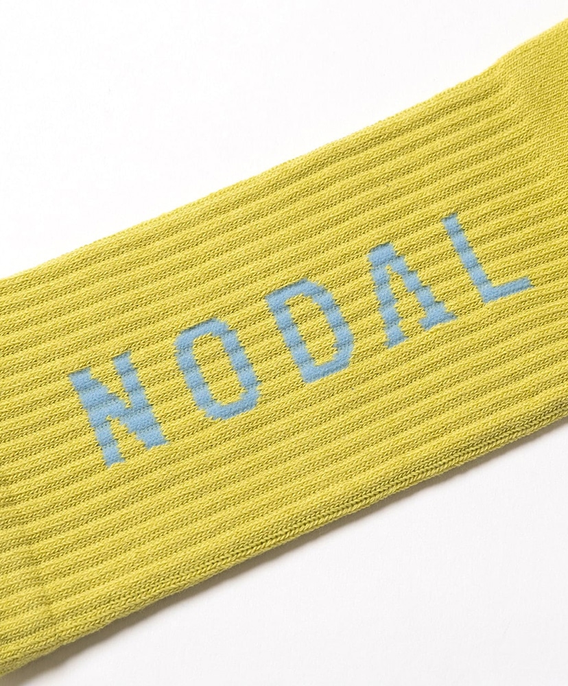 NODAL Logo Socks Yellow Green×Light Blue/イエローグリーン×ライトブルー 23cm-27cm