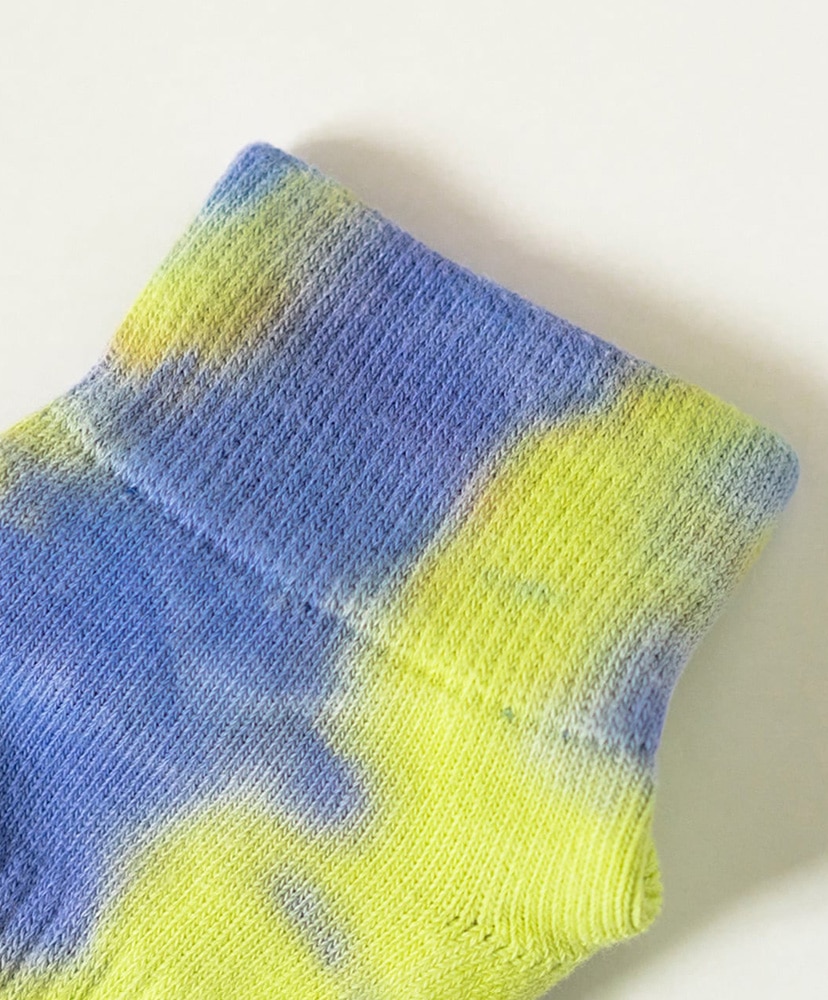 Tie Dye Ankle Socks Purple×Yellow Green/パープル×イエローグリーン 23cm-27cm