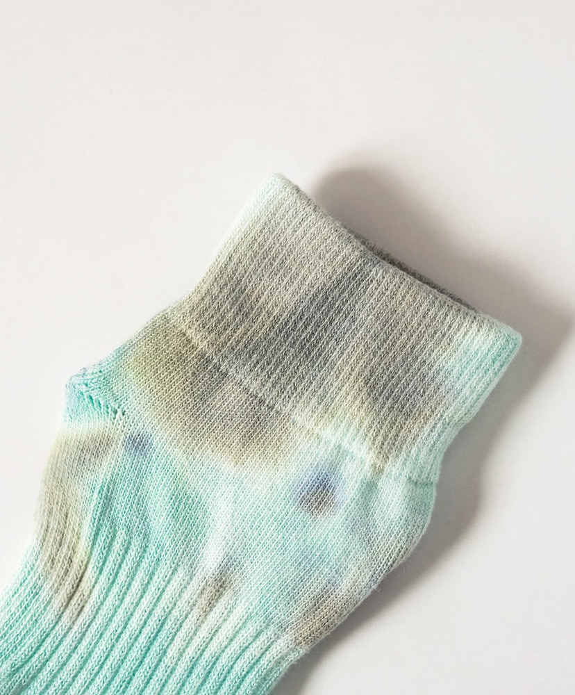 Tie Dye Ankle Socks Soda×Khaki Gray/ソーダ×カーキグレー 23cm-27cm