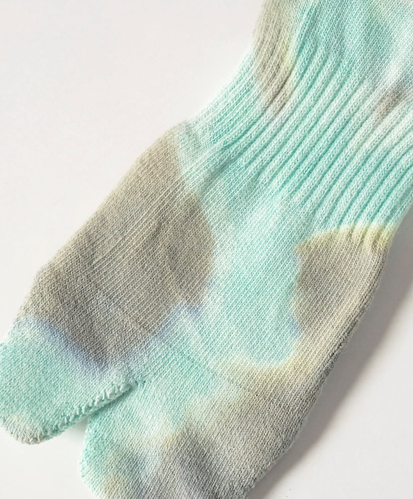 Tie Dye Ankle Socks Soda×Khaki Gray/ソーダ×カーキグレー 23cm-27cm