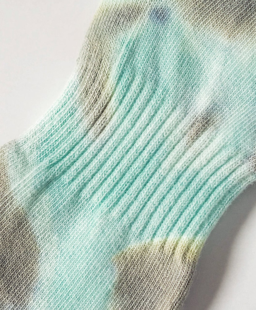 Tie Dye Ankle Socks Soda×Khaki Gray/ソーダ×カーキグレー 23cm-27cm