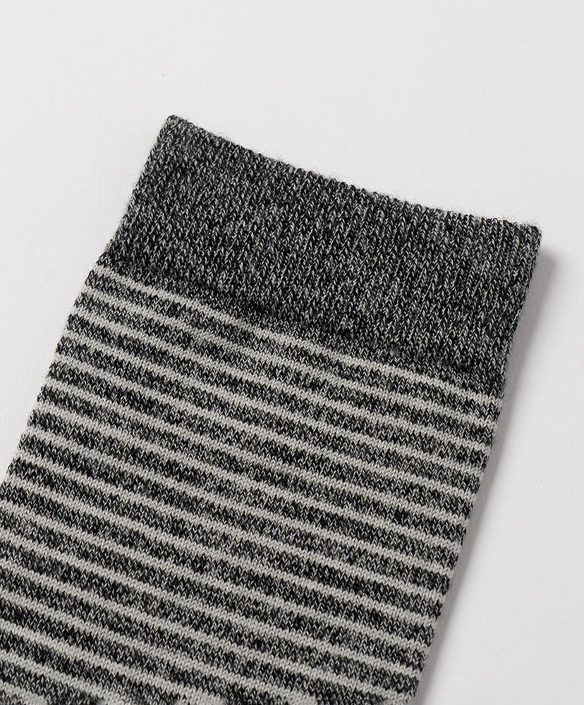 Merino Wool Stripe Socks Heather Charcoal/ヘザーチャコール 23cm-27cm