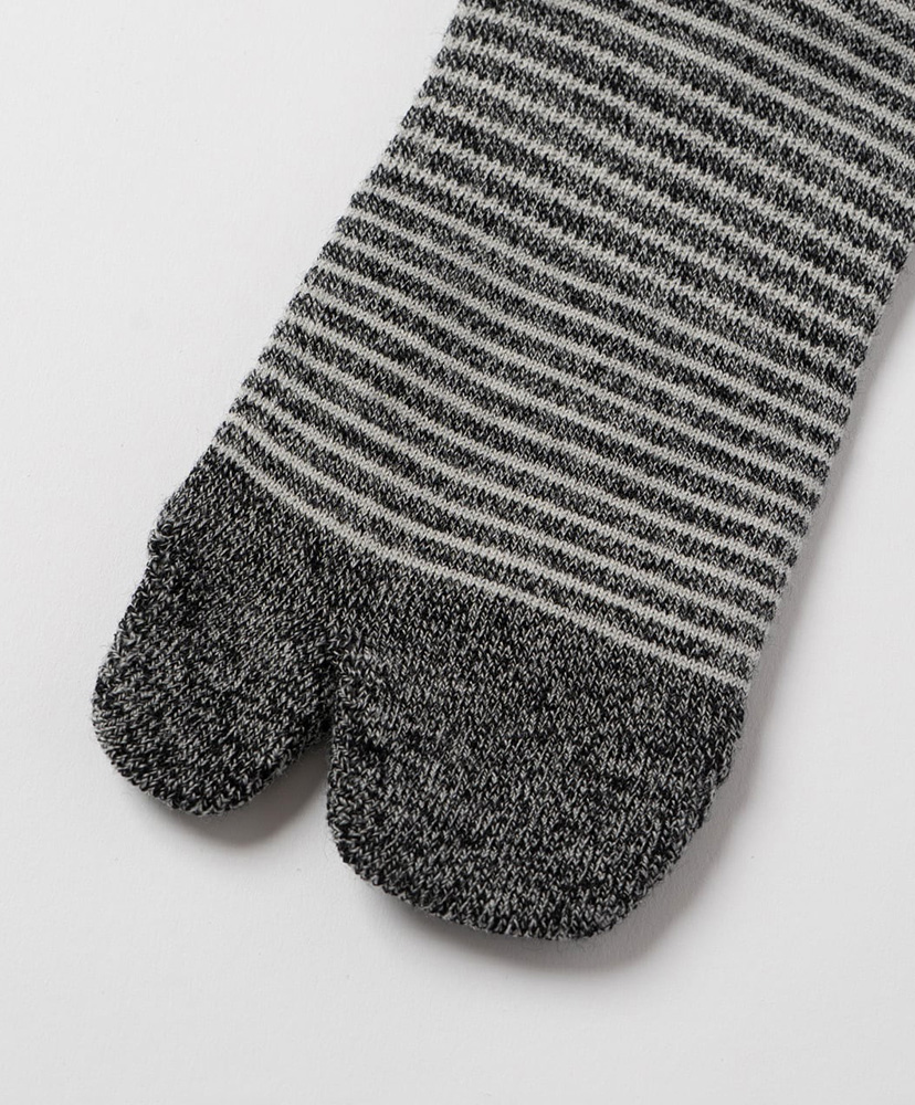 Merino Wool Stripe Socks Heather Charcoal/ヘザーチャコール 23cm-27cm