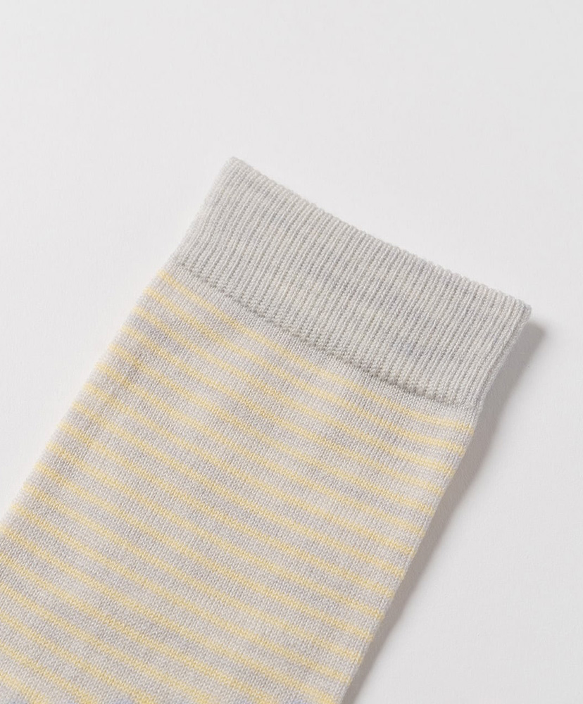 Merino Wool Stripe Socks Light Gray/ライトグレー 23cm-27cm