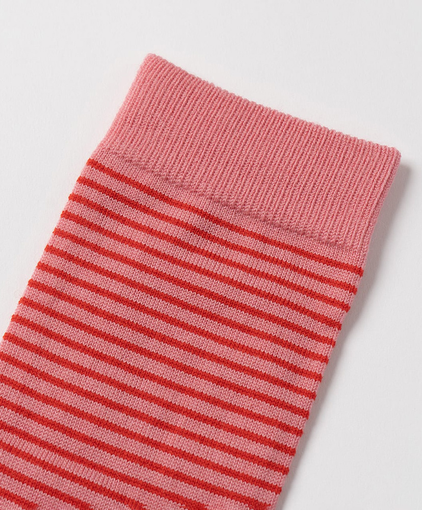 Merino Wool Stripe Socks Pink/ピンク 23cm-27cm