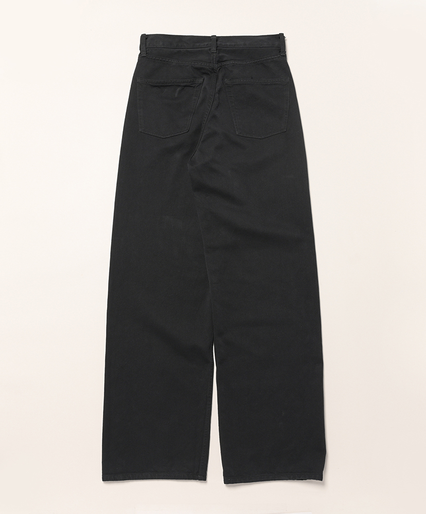 Wide Leg Jeans - Cotton Silk Denim Black/ブラック 44(MEN)