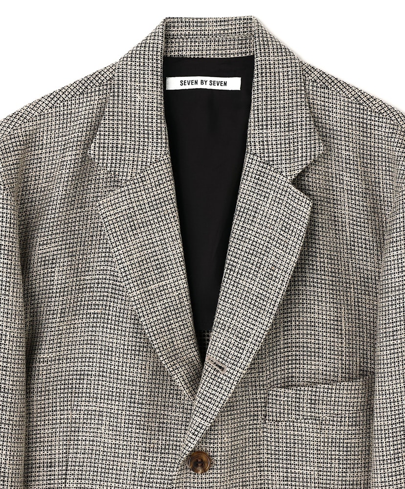 5B Loose Tailored Jacket‐Heather Linen/Nylon*Wool crepe‐ グレイッシュベージュ M(MEN)
