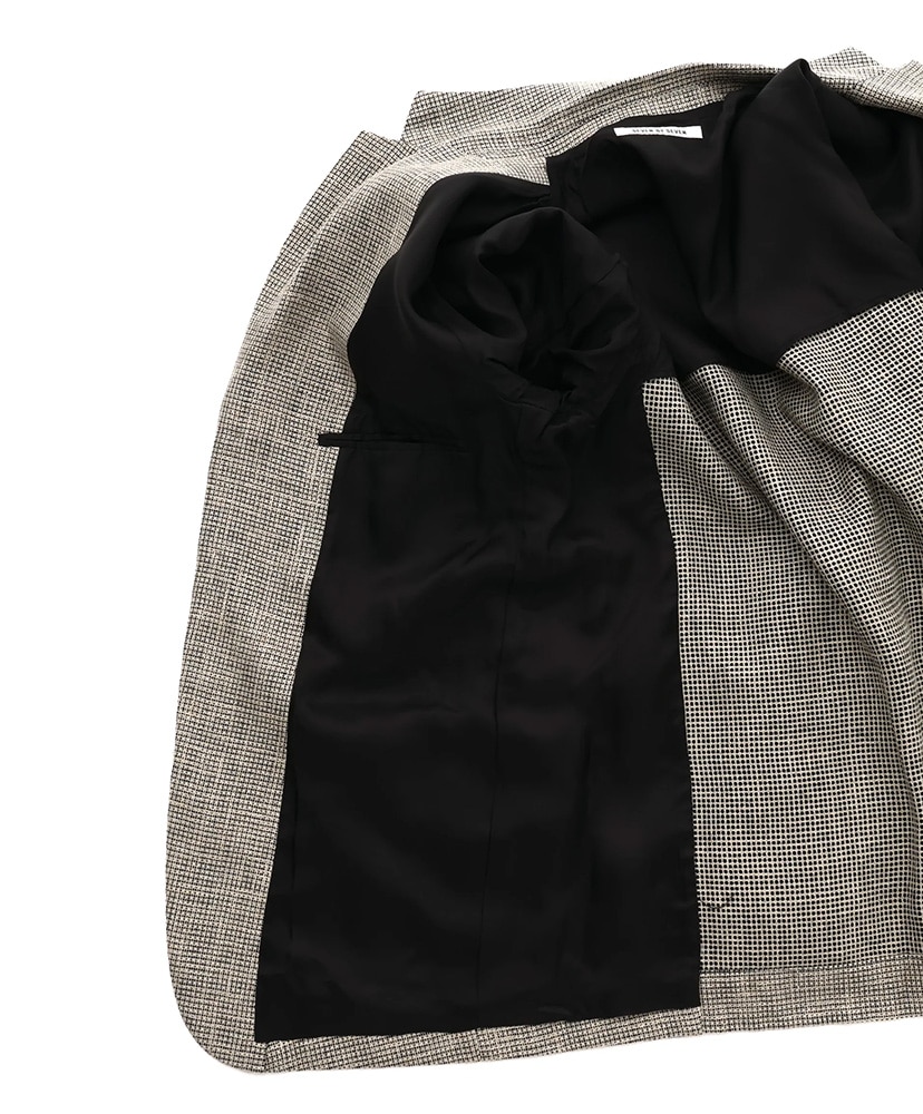 5B Loose Tailored Jacket‐Heather Linen/Nylon*Wool crepe‐ グレイッシュベージュ M(MEN)