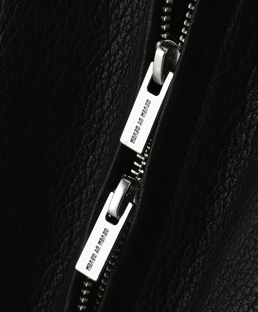 Leather Zip Up Blouson ‐Sheep Shrink leathe‐ BLACK/ブラック L(MEN)