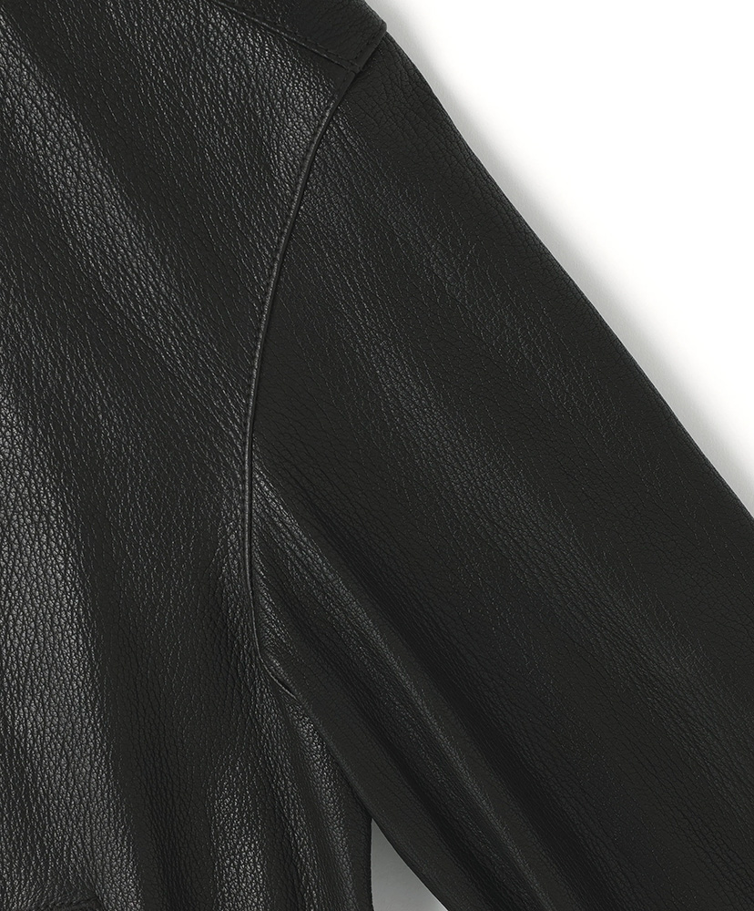 Leather Zip Up Blouson ‐Sheep Shrink leathe‐ BLACK/ブラック L(MEN)