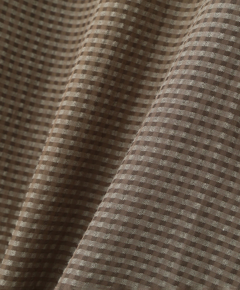 Sheer Cowboy Jacket-Gingham Check Indian fabric- Greige/グレージュ M(MEN)