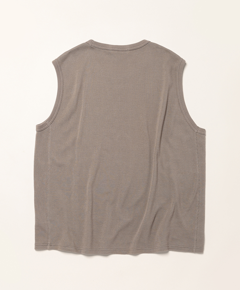 Wrap Around Sleeveless Thermal Tee - Product Dyed Greige/グレージュ L(MEN)