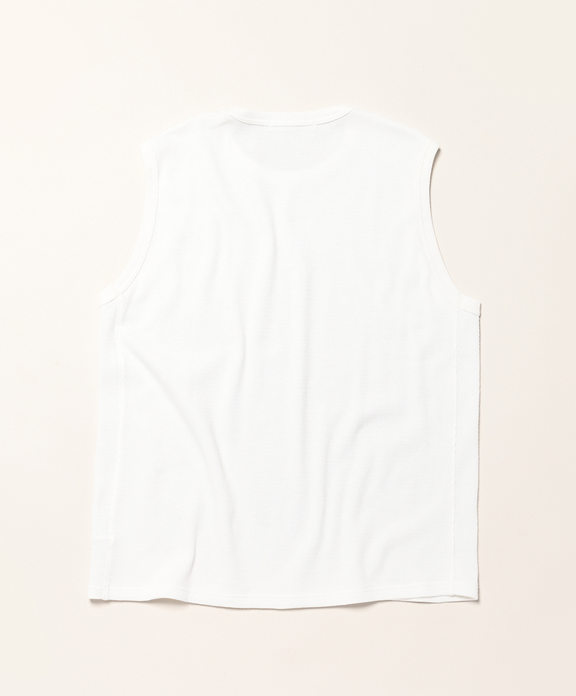 Wrap Around Sleeveless Thermal Tee - Product Dyed White/ホワイト M(MEN)