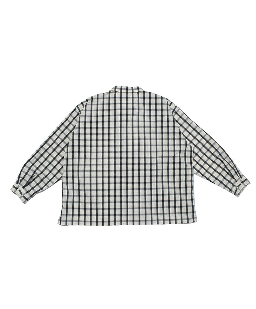 Recycle Open Collar Shirt Ivory Check/アイボリーチェック M(MEN)