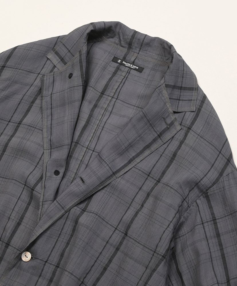折って折ってJACKET HWOOL CHECK Charcoal/チャコール 1(MEN)