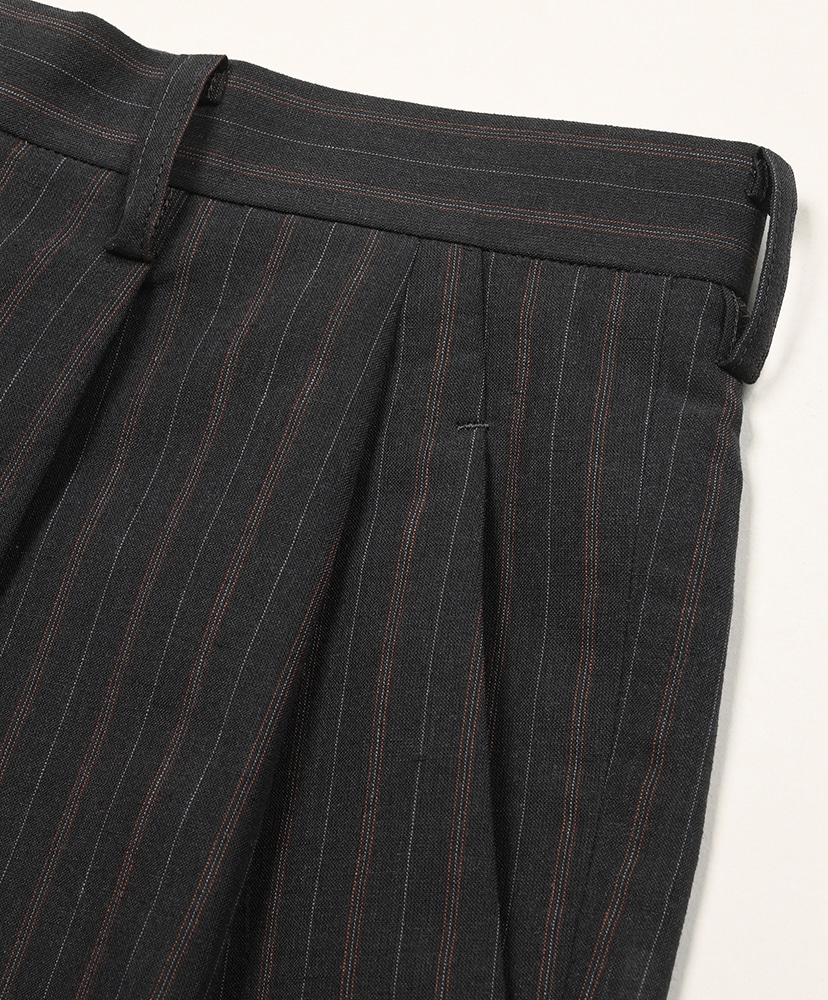 Short Trouser /強撚R,LI,PE Charcoal Stripe/チャコール ストライプ 1(MEN)