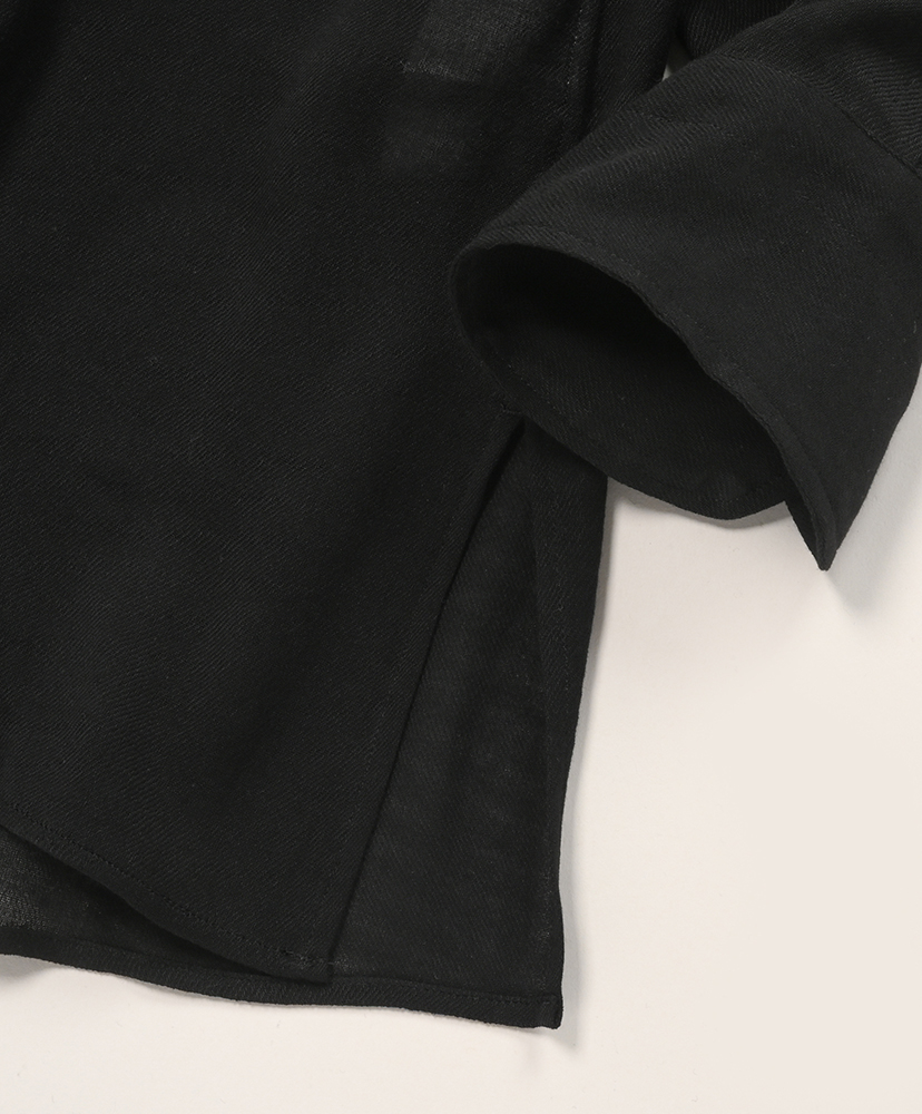 OPEN COLLAR SHIRTS SILKRAYON Black/ブラック 1(MEN)