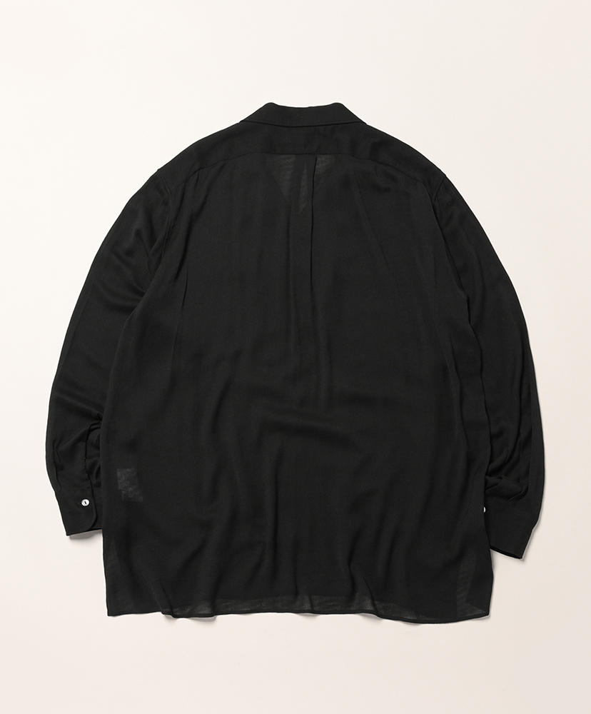 OPEN COLLAR SHIRTS SILKRAYON Black/ブラック 1(MEN)