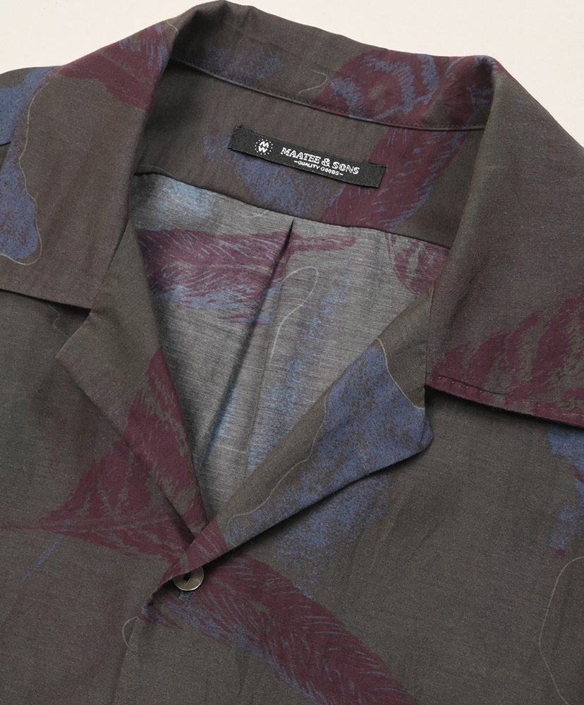 OPEN COLLAR SHIRTS LEAF PRINT Green/グリーン 1(MEN)