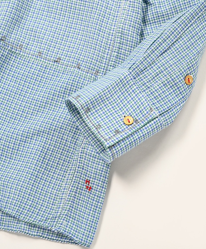 Gupta Embroidary Blue Green Check/ブルーグリーンチェック 1(MEN)