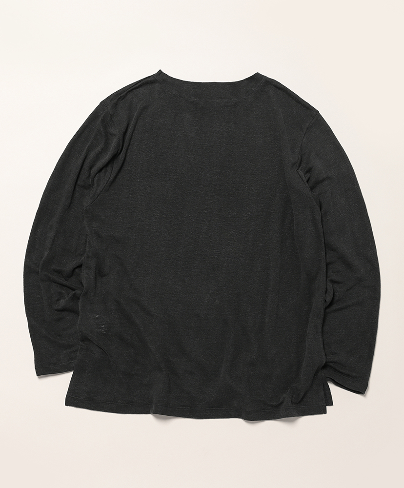 L/S BOAT TEE LINEN 天竺 Fade Black/フェードブラック 1(MEN)