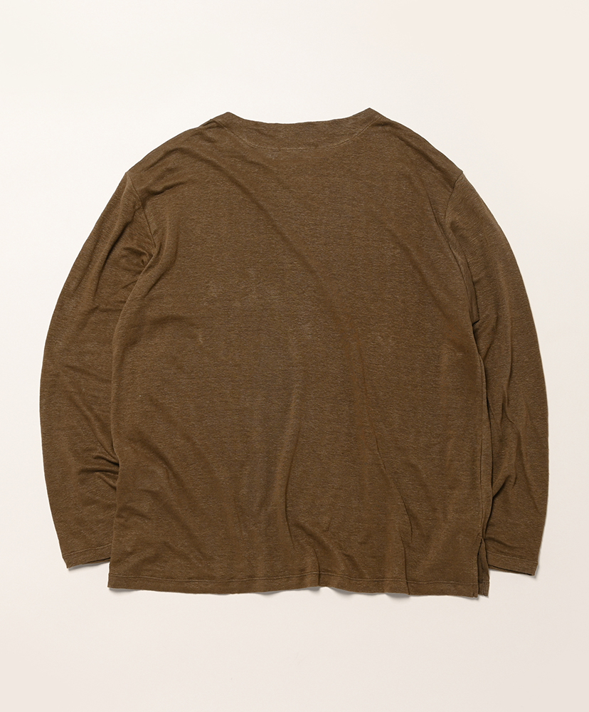 L/S BOAT TEE LINEN 天竺 Khaki/カーキ 1(MEN)