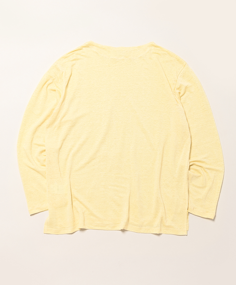 L/S BOAT TEE LINEN 天竺 Light Yellow/ライトイエロー 1(MEN)