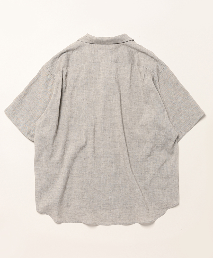 Yak Mixed L/C Wide Open Collar Short Sleeve Shirt Light Grey/ライトグレー 48(MEN)