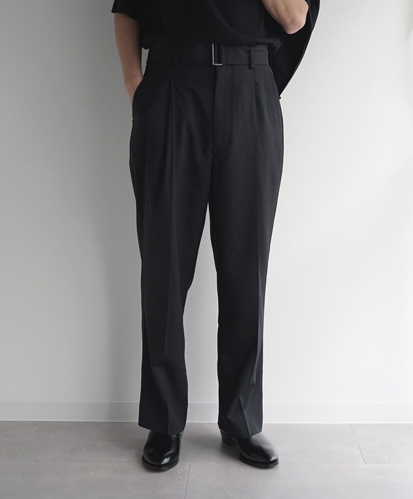 LOFTMAN別注 ベルテッドワンタックパンツ Charcoal Gray/チャコールグレー 2(MEN)