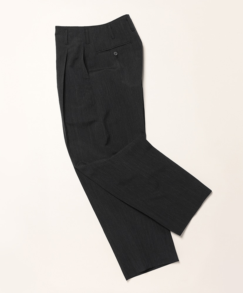 ウール×和紙・サイドシームレスワンタックパンツ-charcoal black Charcoal Black/チャコールブラック 2(MEN)
