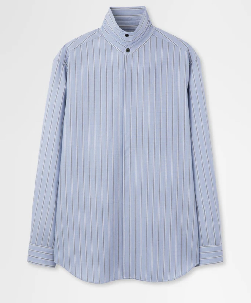 Wool Shirt In Blue Stripe Blue Stripe/ウールストライプ M1(MEN)