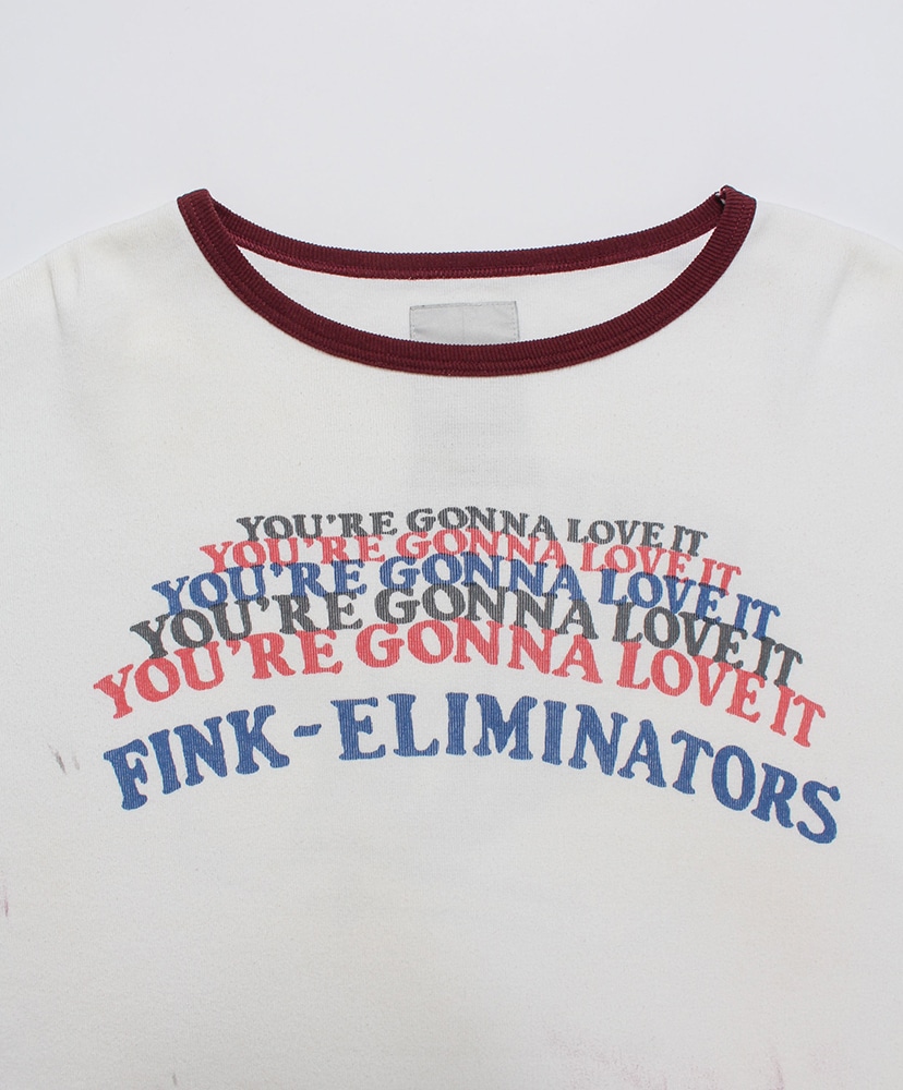 Fink Eliminators Ribbes SS CS Aged White×Burgundy/ホワイト×バーガンディ L(MEN)