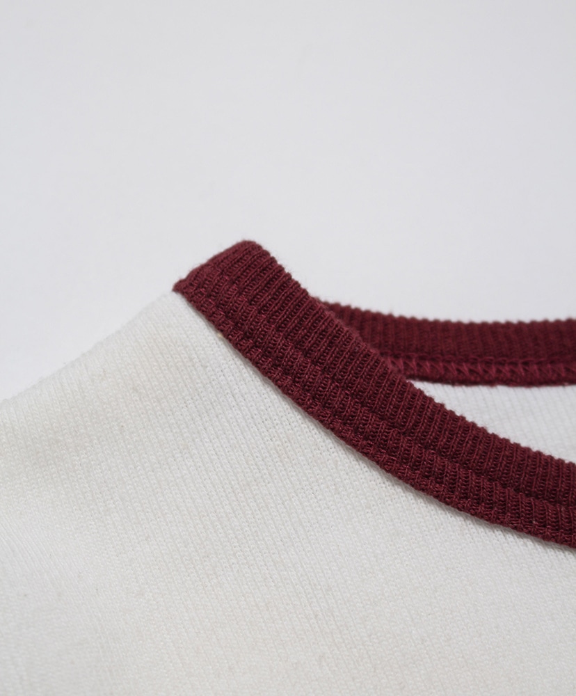 Fink Eliminators Ribbes SS CS Aged White×Burgundy/ホワイト×バーガンディ L(MEN)
