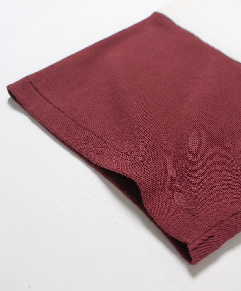 Fink Eliminators Ribbes SS CS Aged White×Burgundy/ホワイト×バーガンディ L(MEN)