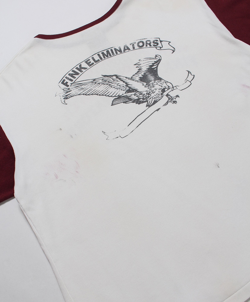 Fink Eliminators Ribbes SS CS Aged White×Burgundy/ホワイト×バーガンディ L(MEN)