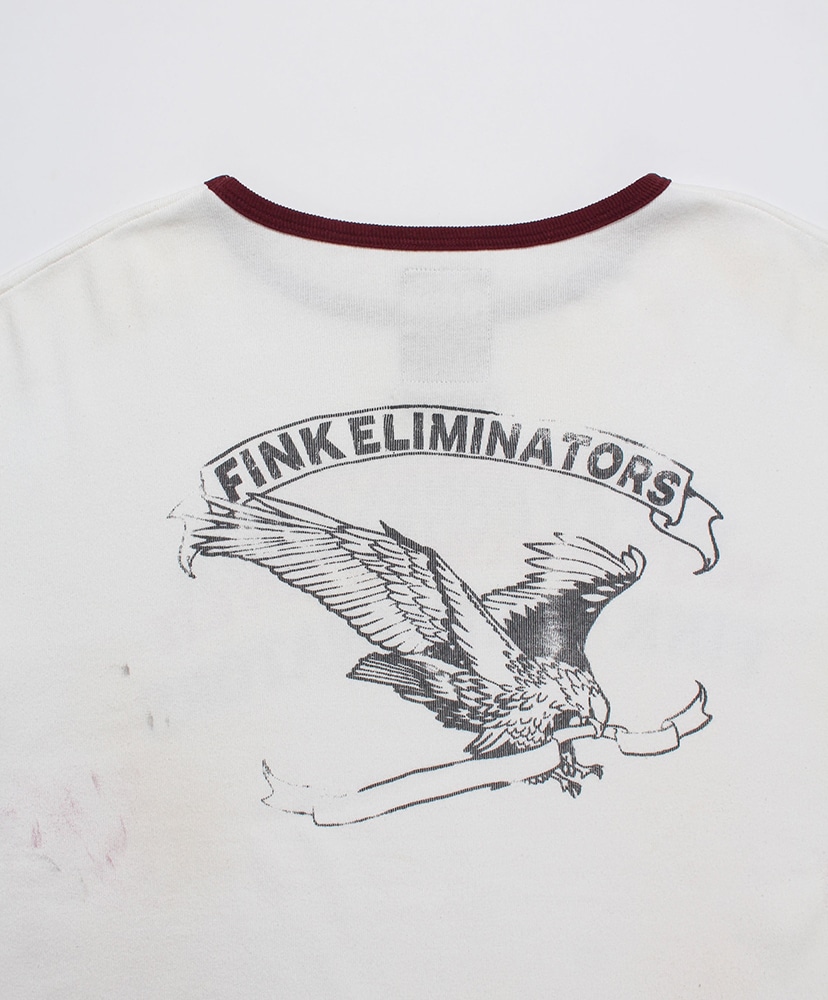 Fink Eliminators Ribbes SS CS Aged White×Burgundy/ホワイト×バーガンディ L(MEN)