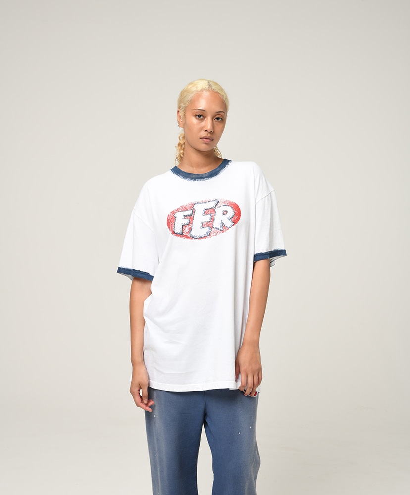 FER Motorsport Trim Tee White×Navy/ホワイト×ネイビー L(MEN)