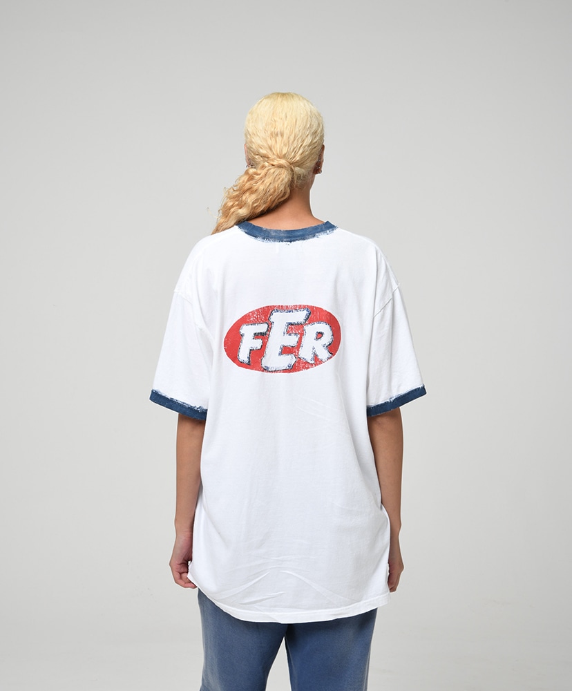 FER Motorsport Trim Tee White×Navy/ホワイト×ネイビー L(MEN)