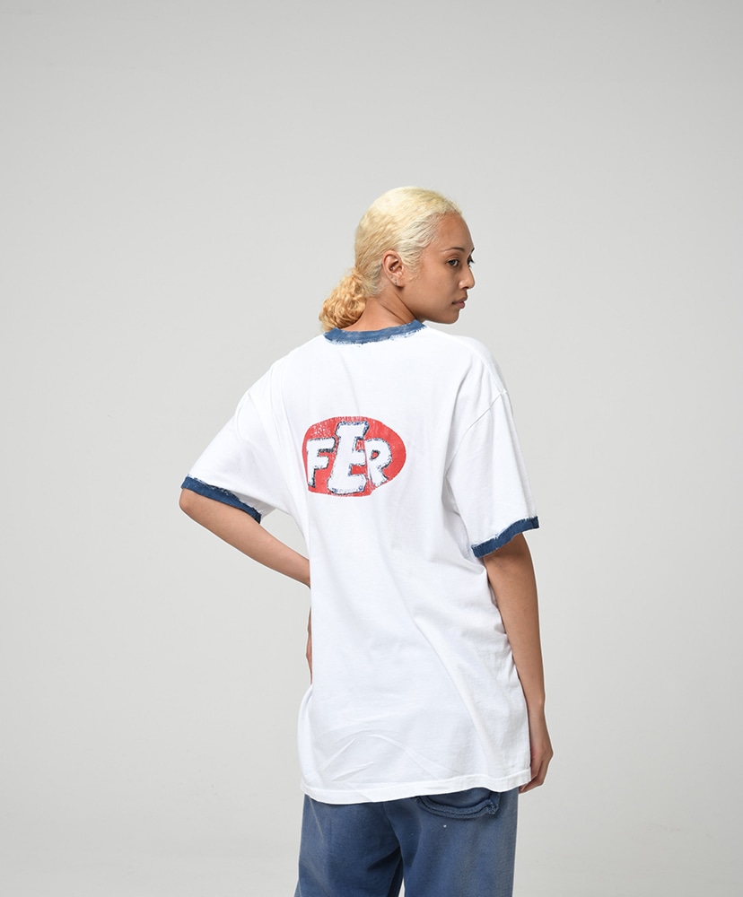 FER Motorsport Trim Tee White×Navy/ホワイト×ネイビー L(MEN)