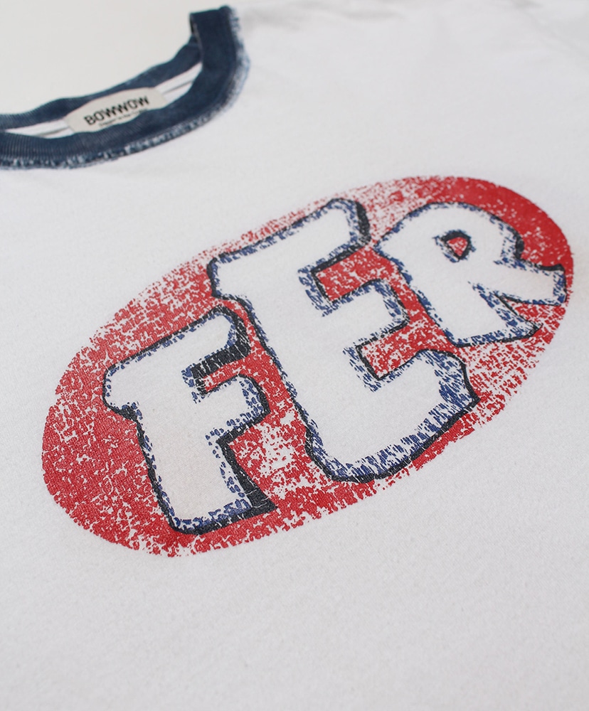 FER Motorsport Trim Tee White×Navy/ホワイト×ネイビー L(MEN)